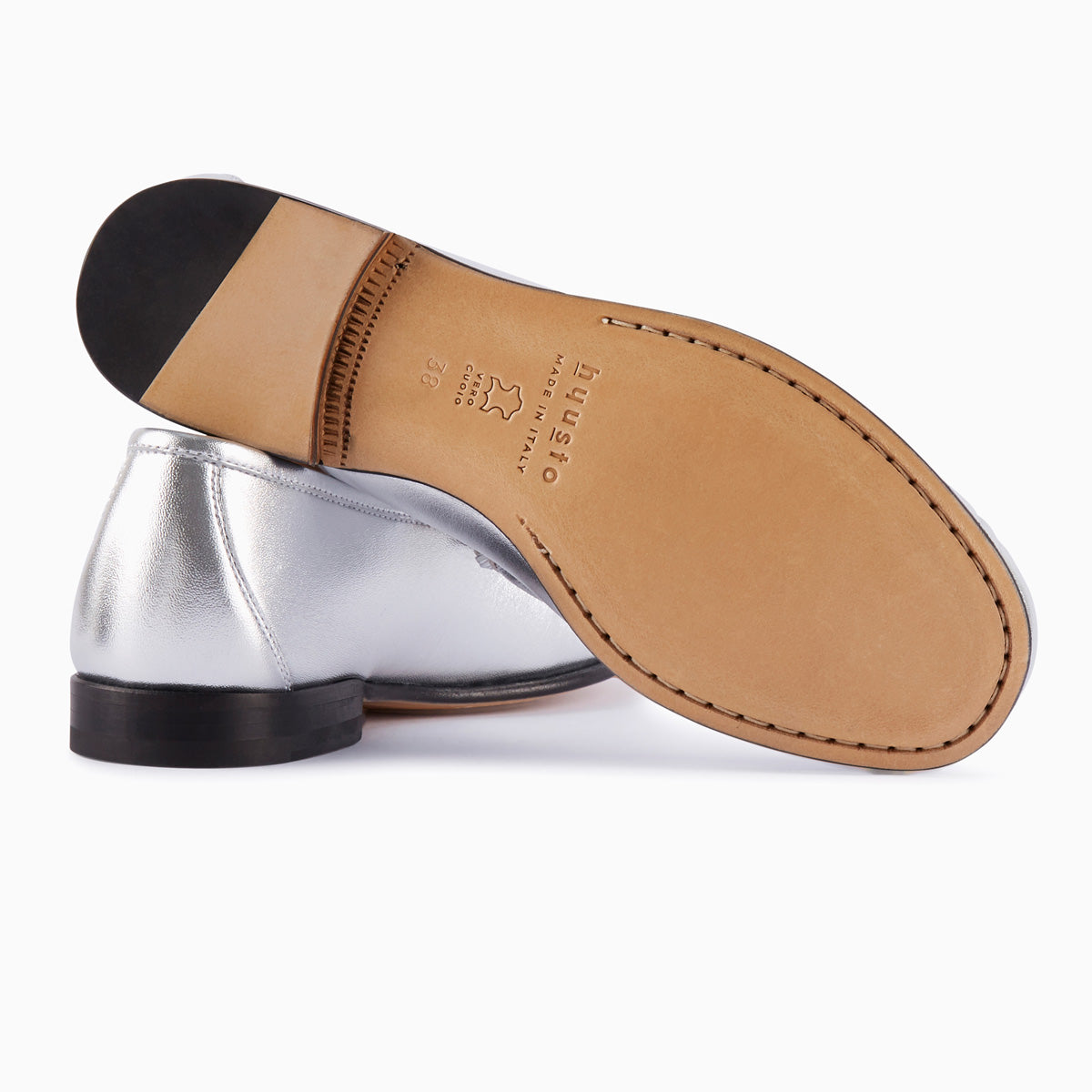 Hyusto Mick Moccasin Silver Glove bottom view sole
