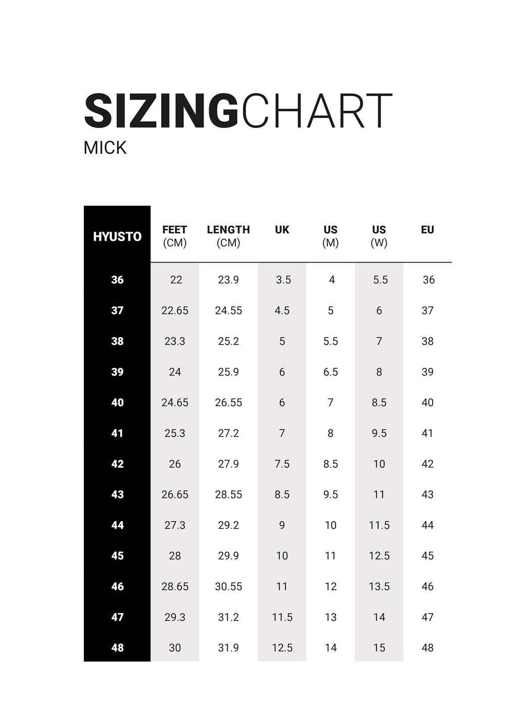 size guide