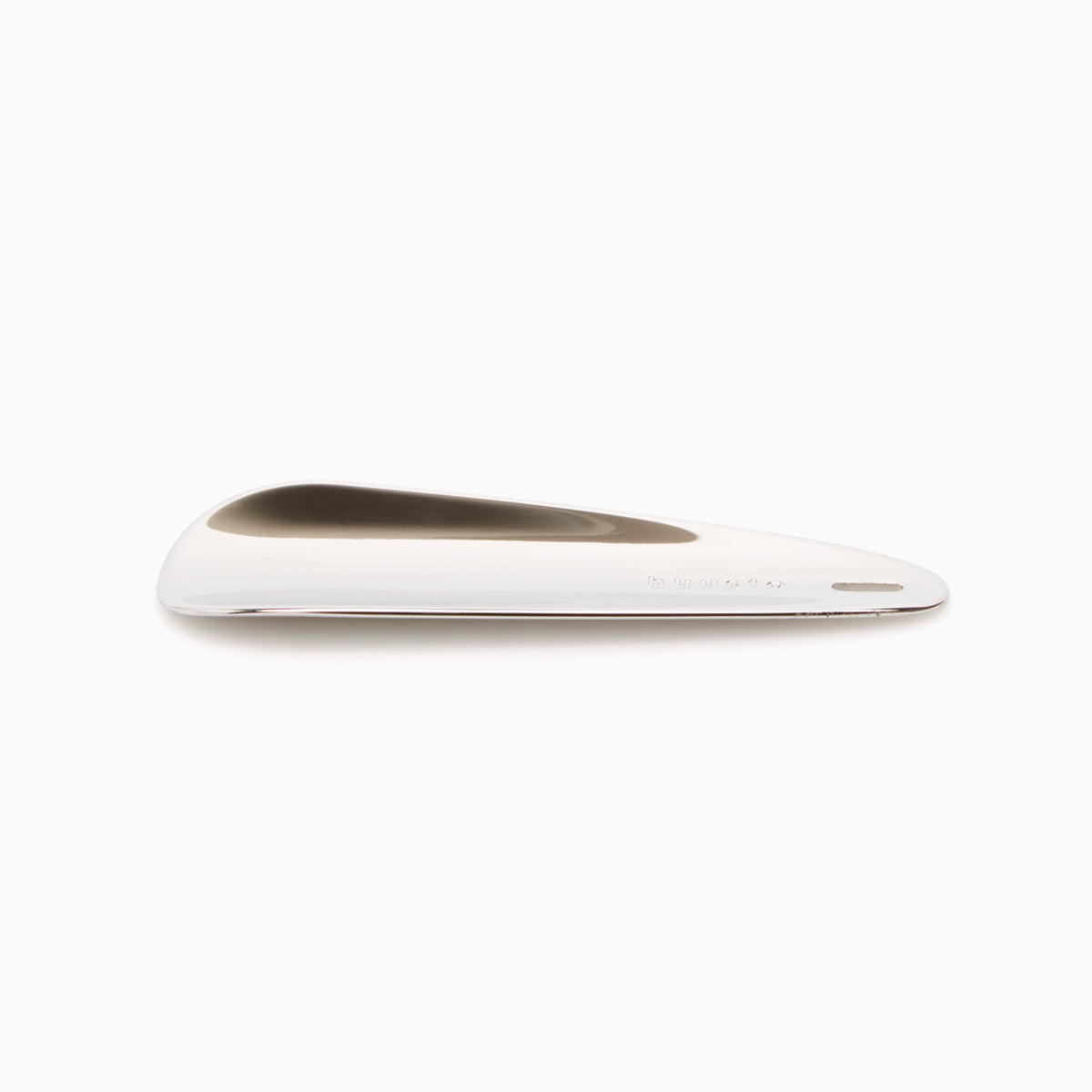 Hyusto silver shoe horn side view