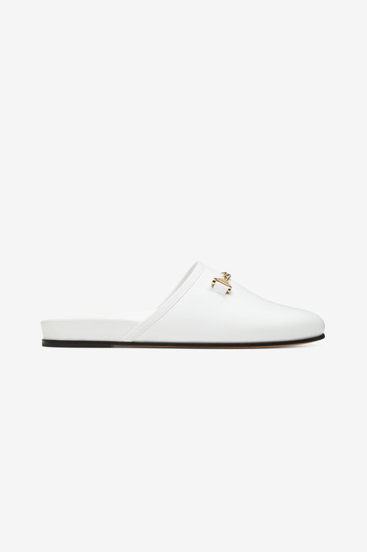 Quincy Slipper White Leather