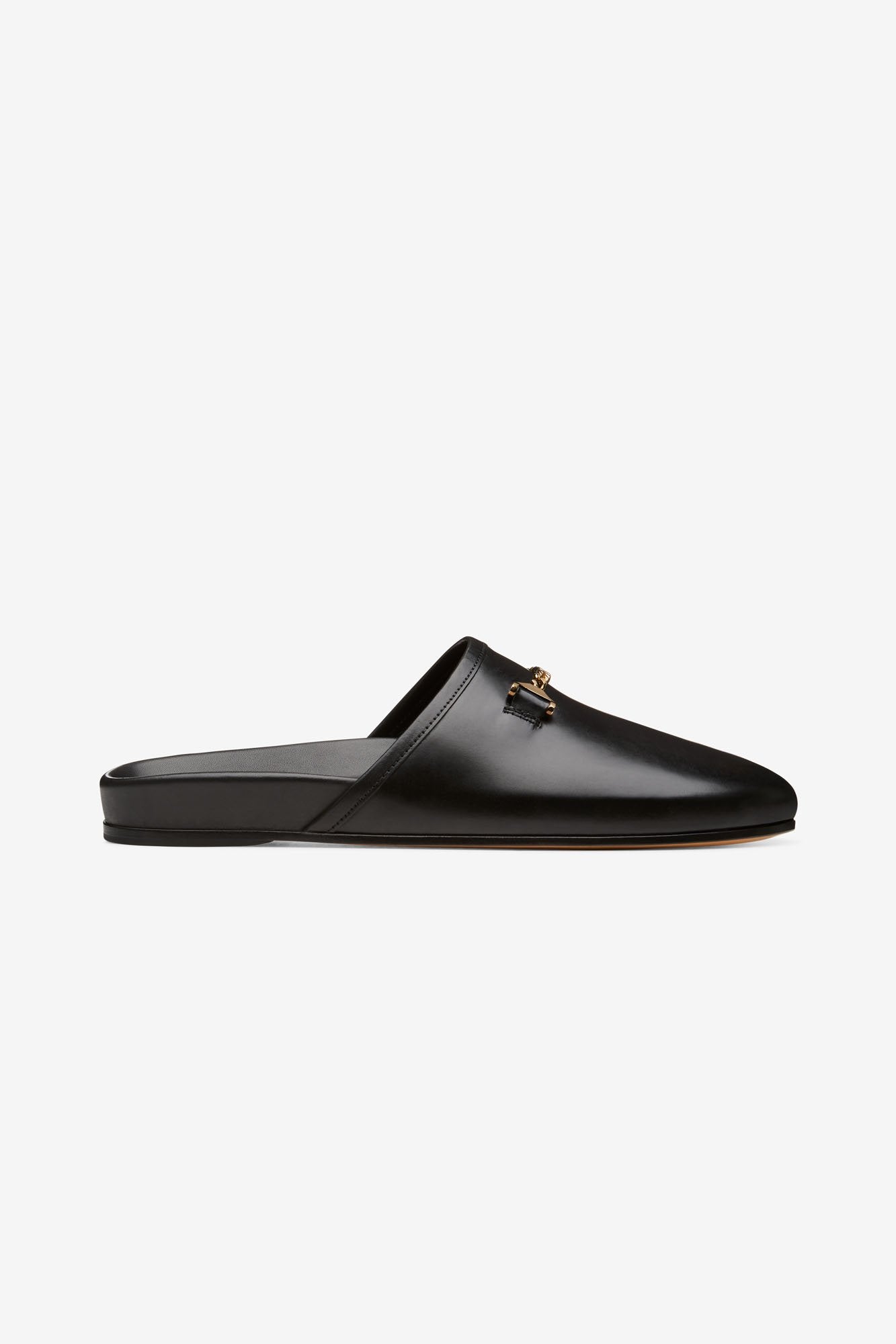 Hyusto Quincy Slipper Black Leather side view